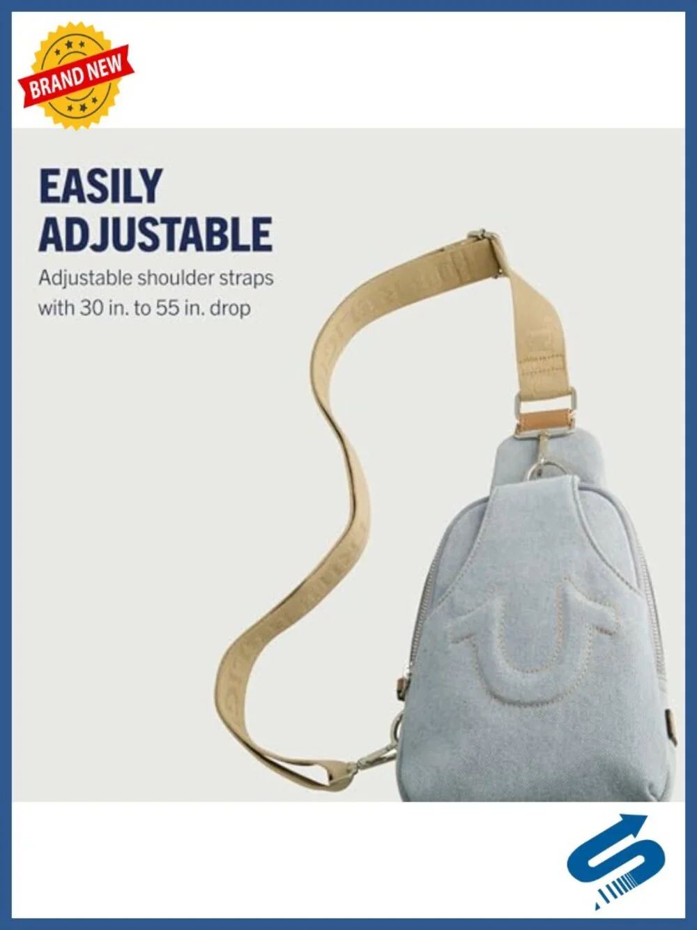 Denim Sling Bag with Adjustable Strap - Women's Fashion Backpack